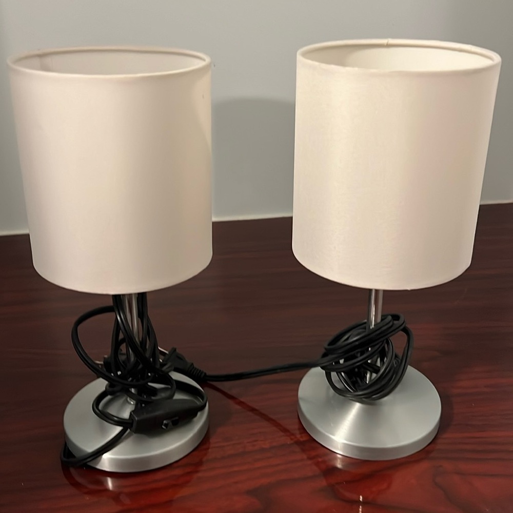 2 cute bedside lamps both for $15. 12 inches tall.